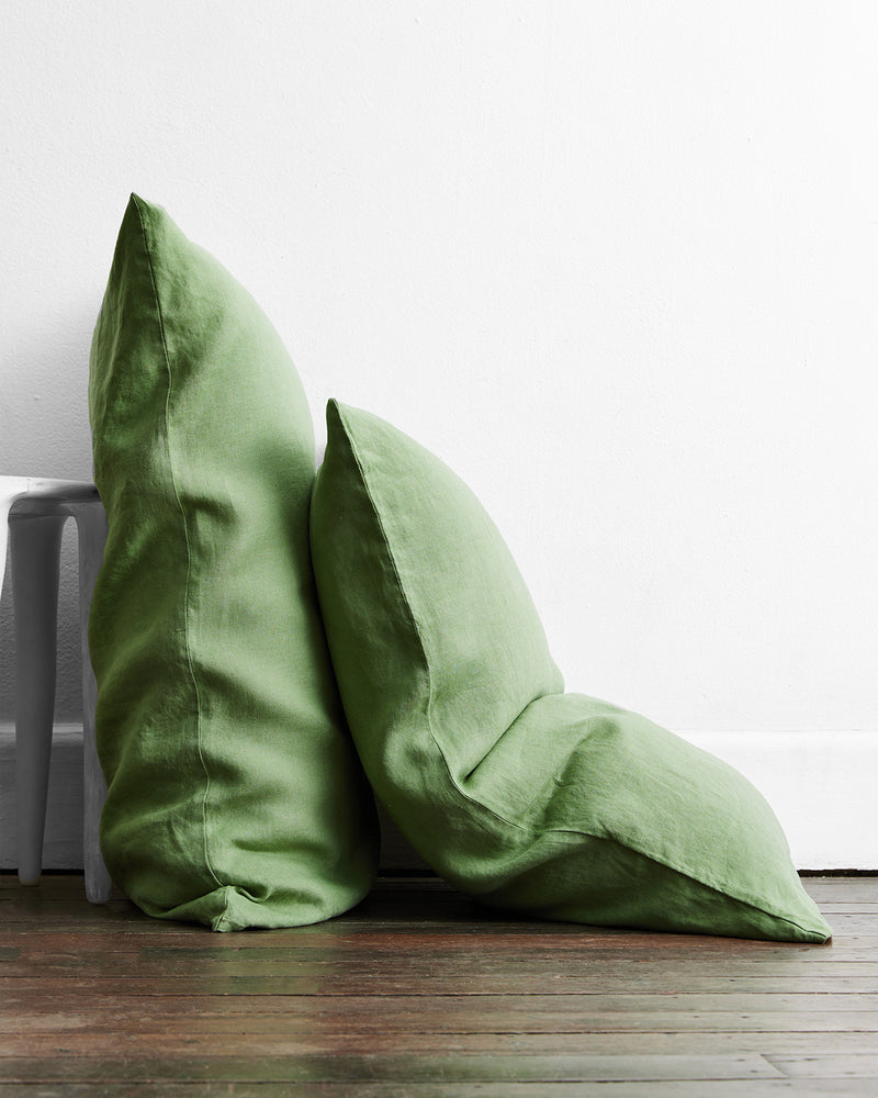 pistachio 100% french flax linen pillowcases (set of two)