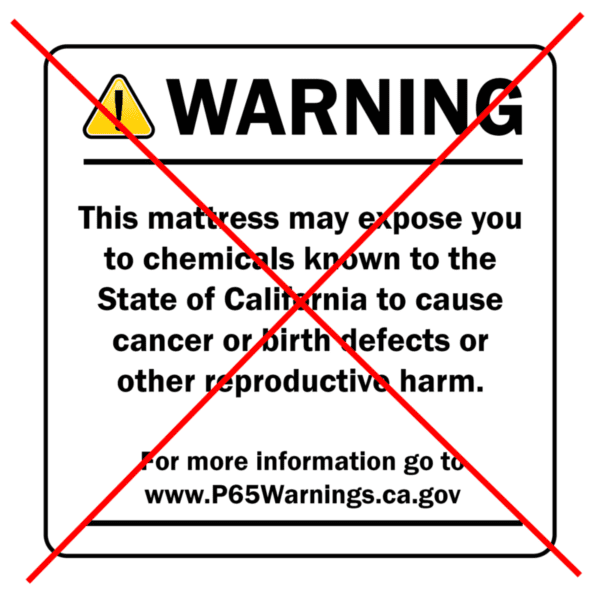 just say no to mattresses with prop65 warning labels.